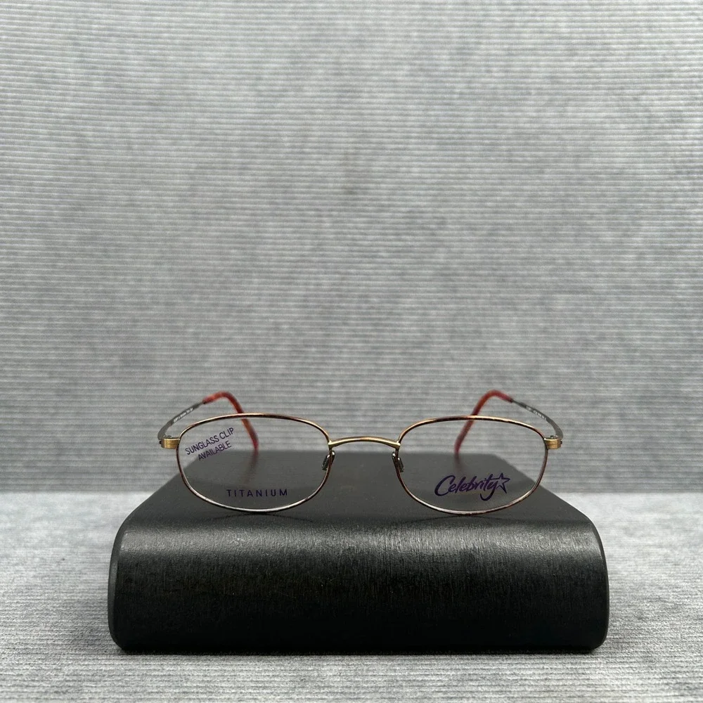 Celebrity by Altair Eyewear Titanium Antique Brown Demi Oval Eyeglass Frames 145